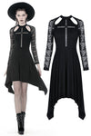Gothic hollow cross dress with lacey long sleeves DW363 - Gothlolibeauty