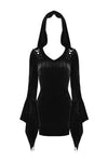 Gothic witch holloween hooded slim dress DW375 - Gothlolibeauty