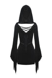 Gothic witch holloween hooded slim dress DW375 - Gothlolibeauty