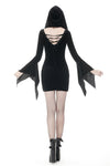 Gothic witch holloween hooded slim dress DW375 - Gothlolibeauty