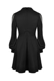 Gothic coffin and cross front long sleeves dress DW378 - Gothlolibeauty