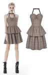 Punk checked layer prom corset dress DW387 - Gothlolibeauty