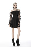 Gothic sexy off-shoulder lacey sleeves dress DW390 - Gothlolibeauty