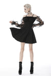 Gothic sexy off-shoulder lacey sleeves dress DW390 - Gothlolibeauty