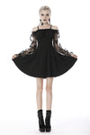 Gothic sexy off-shoulder lacey sleeves dress DW390 - Gothlolibeauty