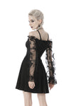 Gothic sexy off-shoulder lacey sleeves dress DW390 - Gothlolibeauty