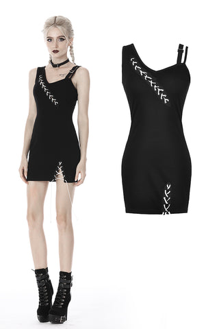 Punk suture asymmetrical tight dress DW392 - Gothlolibeauty