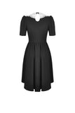 Black lolita Whiteite collar cocktail dress DW397 - Gothlolibeauty