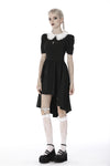 Black lolita Whiteite collar cocktail dress DW397 - Gothlolibeauty