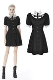 Punk Whiteite lapel collar short sleeves dress DW410 - Gothlolibeauty