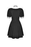 Punk Whiteite lapel collar short sleeves dress DW410 - Gothlolibeauty