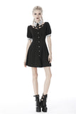 Punk Whiteite lapel collar short sleeves dress DW410 - Gothlolibeauty