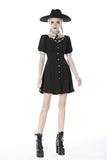 Punk Whiteite lapel collar short sleeves dress DW410 - Gothlolibeauty