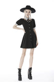 Punk Whiteite lapel collar short sleeves dress DW410 - Gothlolibeauty