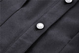 Punk Whiteite lapel collar short sleeves dress DW410 - Gothlolibeauty