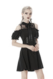 Gothic lolita off shoulder collar bow dress DW415 - Gothlolibeauty