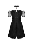 Gothic daliy mesh short sleeves halter dress DW417