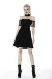 Gothic daliy mesh short sleeves halter dress DW417 - Gothlolibeauty