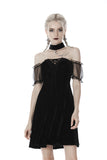 Gothic daliy mesh short sleeves halter dress DW417 - Gothlolibeauty