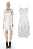 Steampunk Whiteite cocktail lace strap dress DW420 - Gothlolibeauty