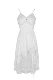 Steampunk Whiteite cocktail lace strap dress DW420 - Gothlolibeauty