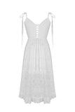 Steampunk Whiteite cocktail lace strap dress DW420 - Gothlolibeauty