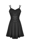 Blakc bandage waist flower strap dress DW424 - Gothlolibeauty
