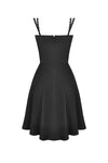 Blakc bandage waist flower strap dress DW424 - Gothlolibeauty