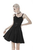 Blakc bandage waist flower strap dress DW424 - Gothlolibeauty