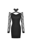 Punk net sleeves halter dress DW427
