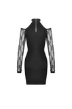 Punk net sleeves halter dress DW427