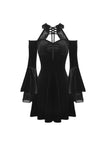 Gothic lace up collar velvet dress  DW428