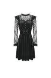 Gothic doll frilly lace velvet dress DW431