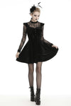 Gothic doll frilly lace velvet dress DW431