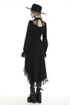 Lace lace up longsleeves cocktail gothic dress DW436