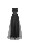 Gorgeous beaded tulle maxi gothic wedding dress  DW437
