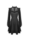 Black dolly frilly lace longsleeves gothic prom dress  DW438