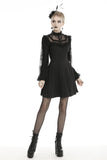 Black dolly frilly lace longsleeves gothic prom dress  DW438