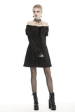 Gothic doll tie up bust off the shoulders dress DW441