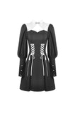 Gothic witch lace up longsleeves dress DW443