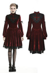Gothic ghost blood cross velvet dress DW448