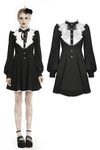 Gothic pleated button up longsleeves dress DW462