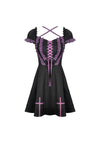 Harajuku purple black cross sweet cool rebel dress DW468
