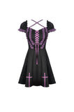 Harajuku purple black cross sweet cool rebel dress DW468