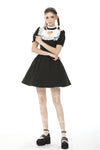Women's hollow out peach heart melanism Alice dress DW469