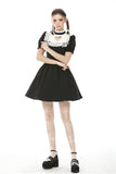 Women's hollow out peach heart melanism Alice dress DW469