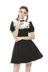 Women's hollow out peach heart melanism Alice dress DW469