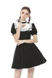 Women's hollow out peach heart melanism Alice dress DW469