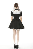 Women's hollow out peach heart melanism Alice dress DW469