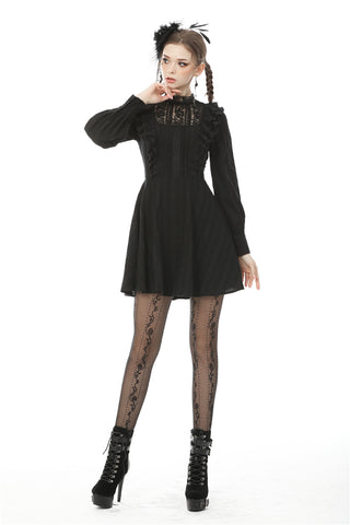 Dark mysterious frilly lace dress DW472